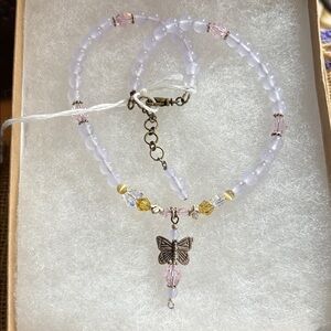 Charming Butterfly Pendant Necklace with Beads